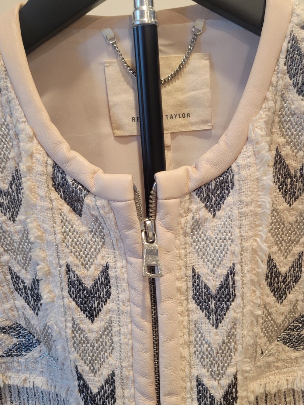 Rebecca Taylor Pale Pink Fringe Tweed Jacket - Picture 7 of 8